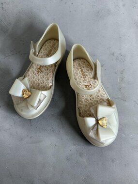 MINI MELISSA x BARBIE Gold Ankle Strap Shoes Size 10